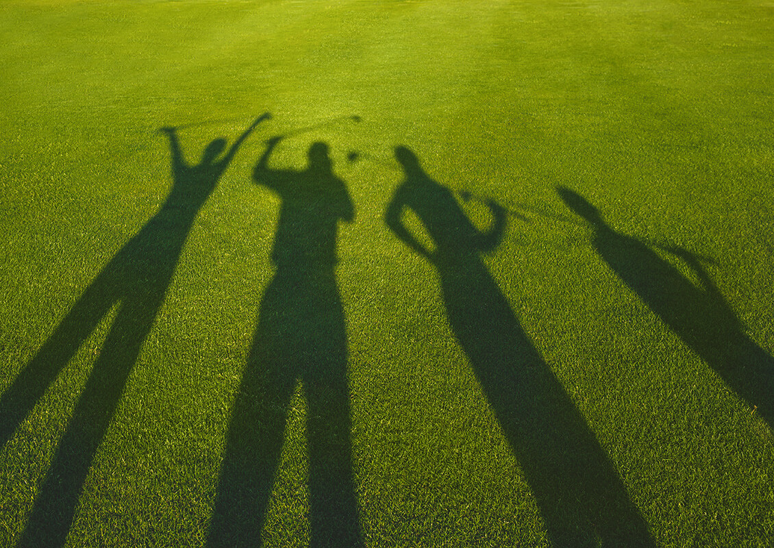 golfers shadows