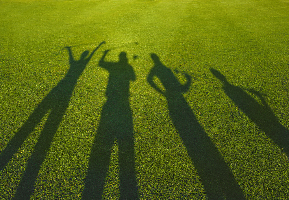 golfers' shadows